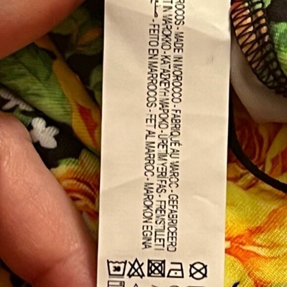 Zara NWT Women's Yellow Multi Floral Cross Twist Neck Halter Top Bodysuit Small - Picture 13 of 14